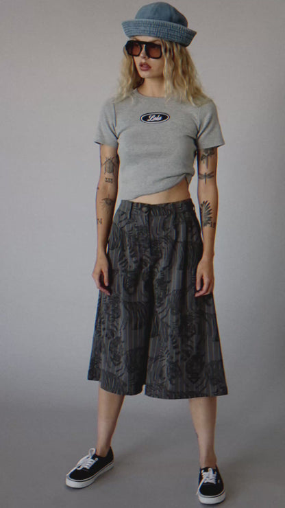 Big Cat Pinstripe Culotte Trouser Shorts