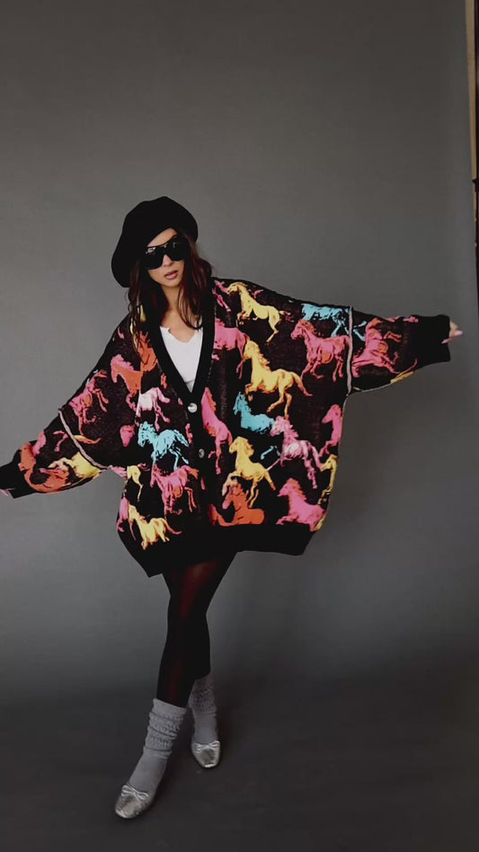 Magic Mustang Oversized Cardigan
