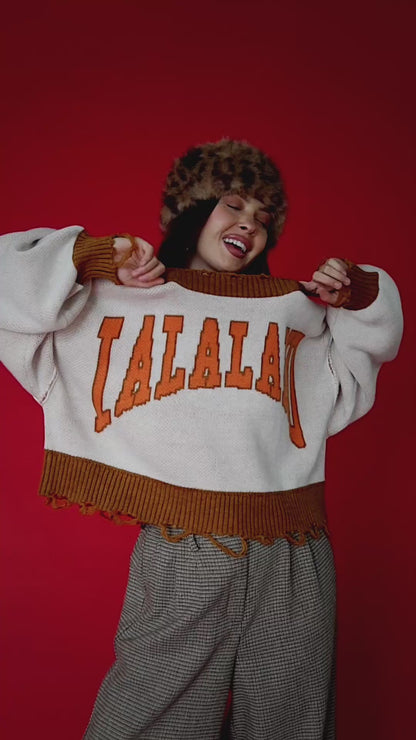 Lalaland University Distressed Boxy Sweater