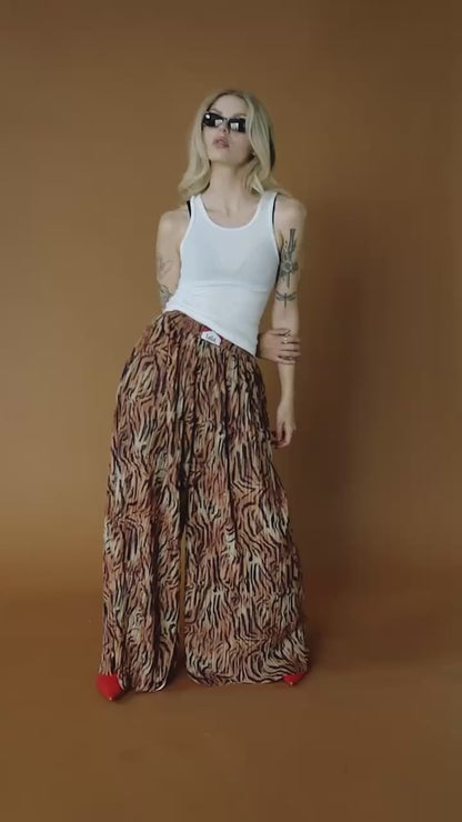 Total Knock Out Pleated Boxer Pants in Tiger Stripes