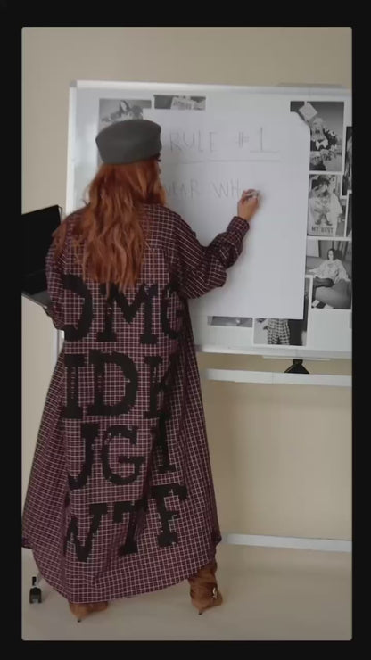 OMG IDK UGH WTF Oversized Plaid Duster