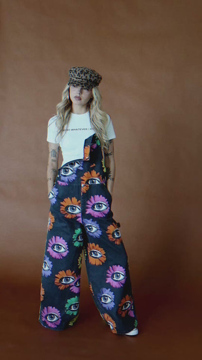 Whimsy Wonderland Wide Leg Workwear Overalls