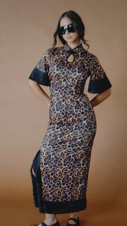 The Universe is Inside of You Fringe Dress in Leopard