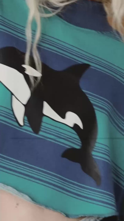 Your Dad's Vintage Sweatshirt (But Better) in Killer Whale Stripes