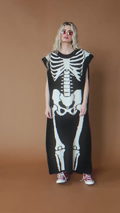 Big Reputation Oversized Knit Maxi Dress in X-Ray