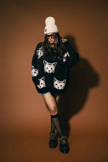 Pussy (Cat) Power Oversized Knit - Dressed in Lala