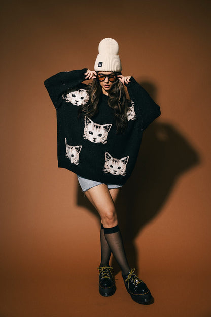 Pussy (Cat) Power Oversized Knit - Dressed in Lala