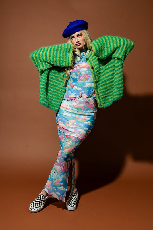 Rainbow Swan Rodeo Short Sleeve Mesh Top - Dressed in Lala