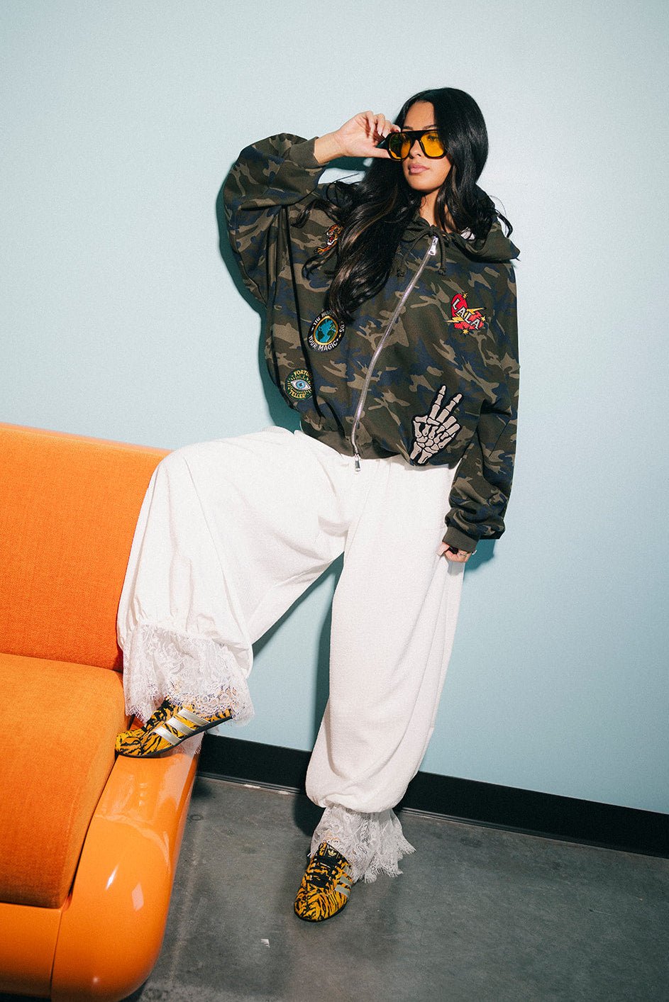 Rebel Heart Camo Patched Zip Up Hoodie – Dressed in Lala