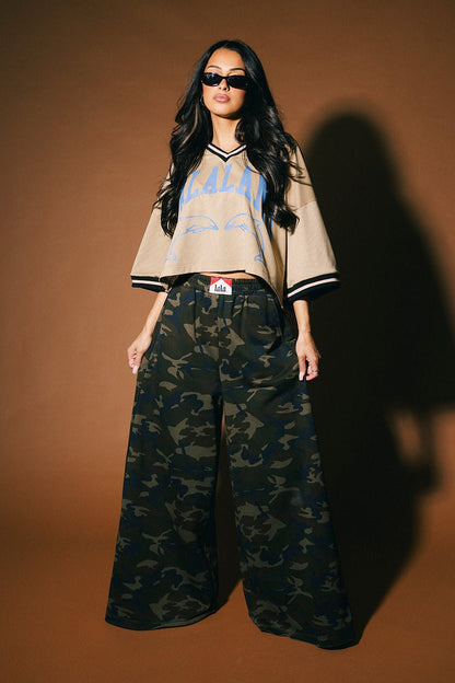 Rebel Heart Camo Wide Leg Sweatpants - Dressed in Lala