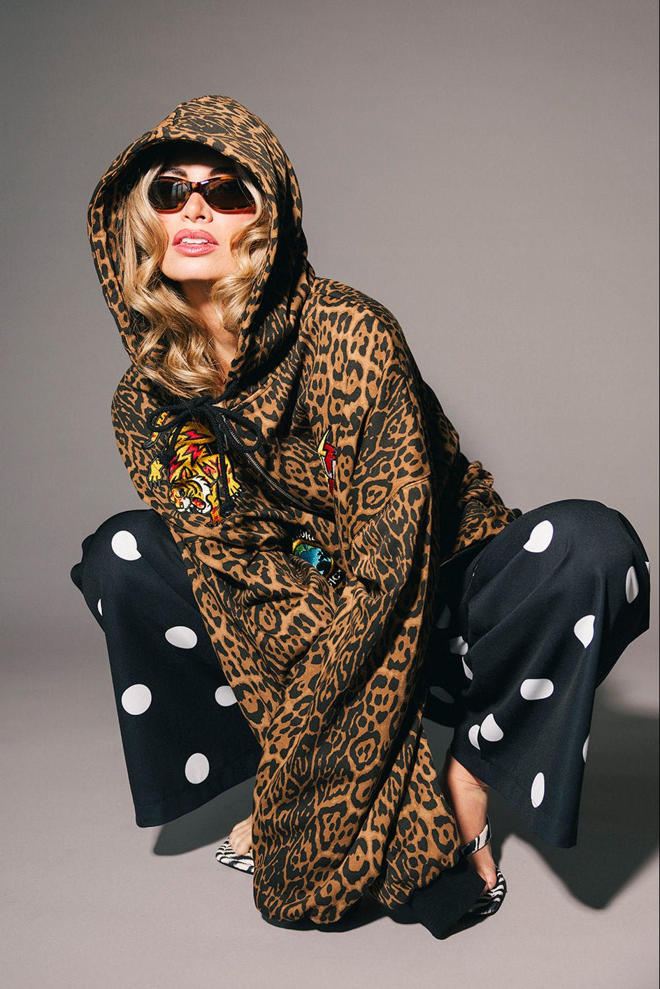 Rebel Heart Dark Leopard Patched Zip Up Hoodie – Dressed in Lala