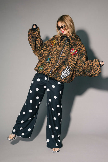Rebel Heart Dark Leopard Patched Zip Up Hoodie - Dressed in Lala