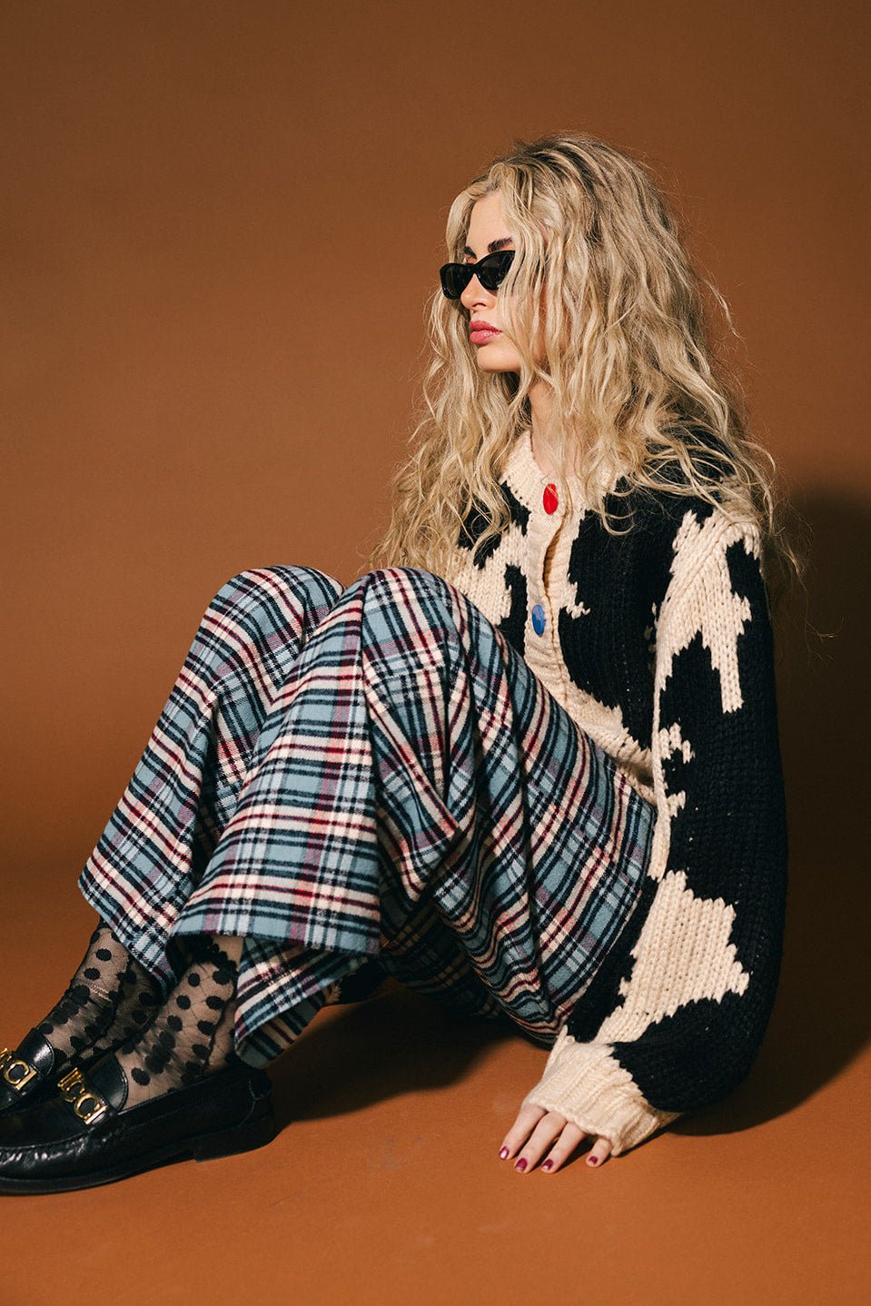 Rebel Road Plaid Wide Leg Trousers in Americana - Dressed in Lala