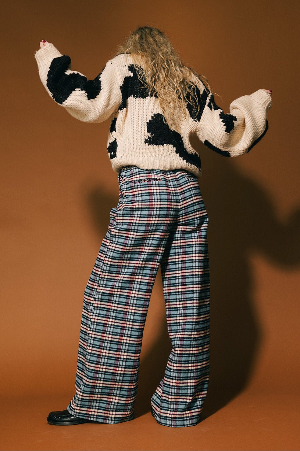 Rebel Road Plaid Wide Leg Trousers in Americana - Dressed in Lala