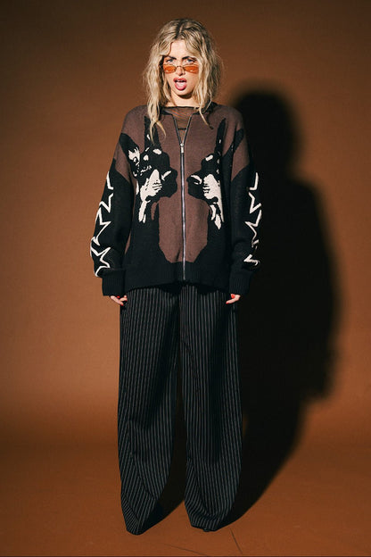 Ride or Die Knit Bomber Jacket - Dressed in Lala