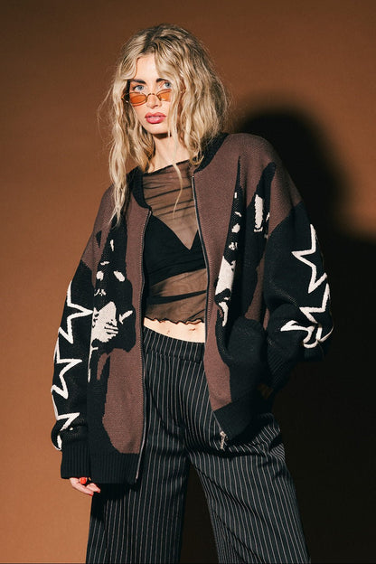 Ride or Die Knit Bomber Jacket - Dressed in Lala