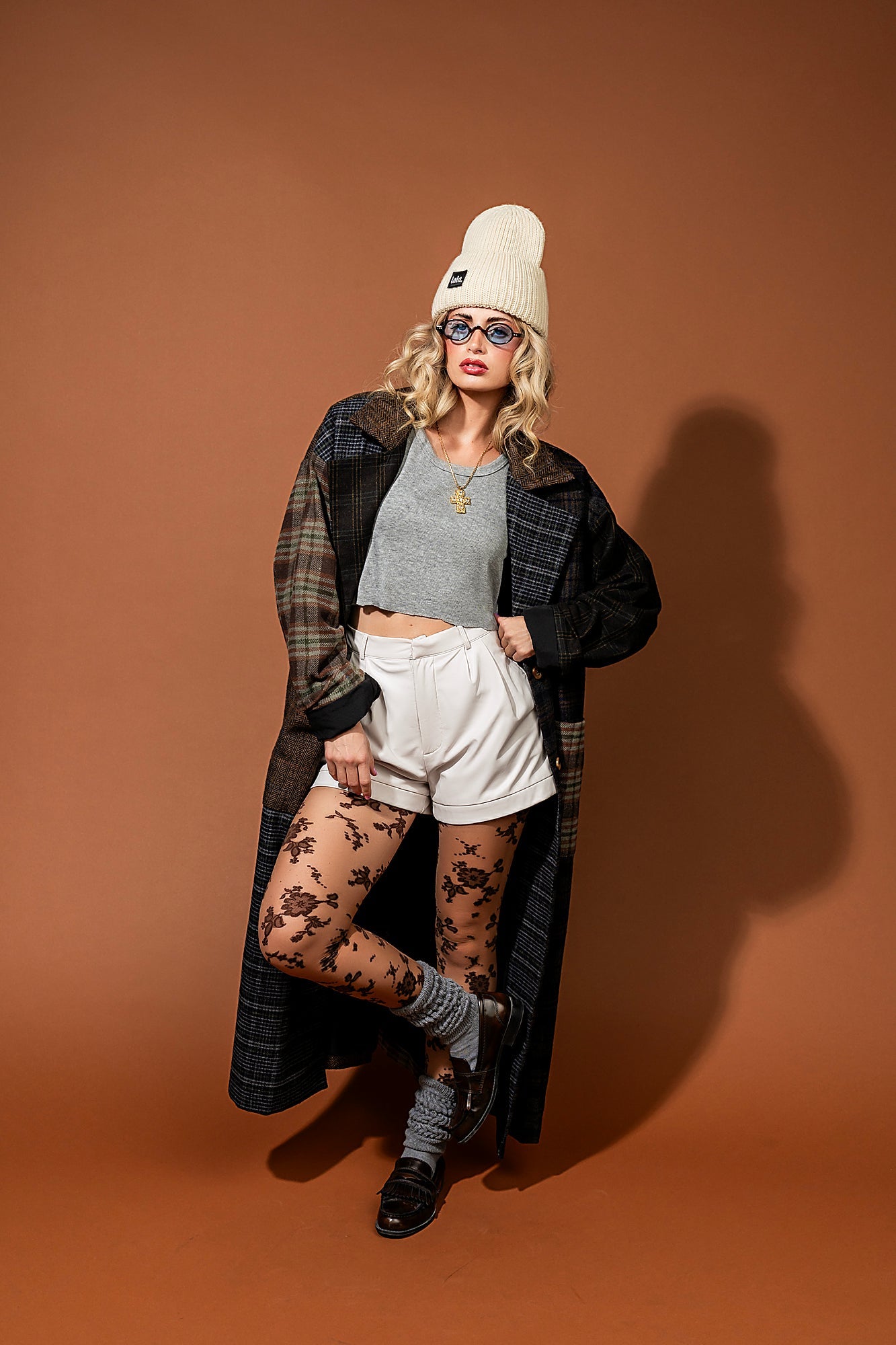 Risk Something Longline Plaid Patchwork Coat - Dressed in Lala
