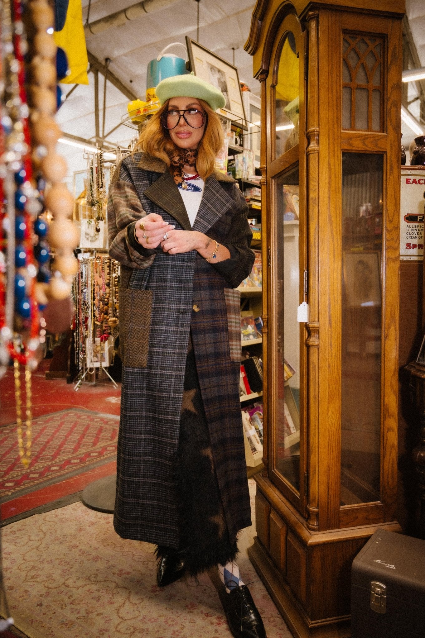 Risk Something Longline Plaid Patchwork Coat - Dressed in Lala