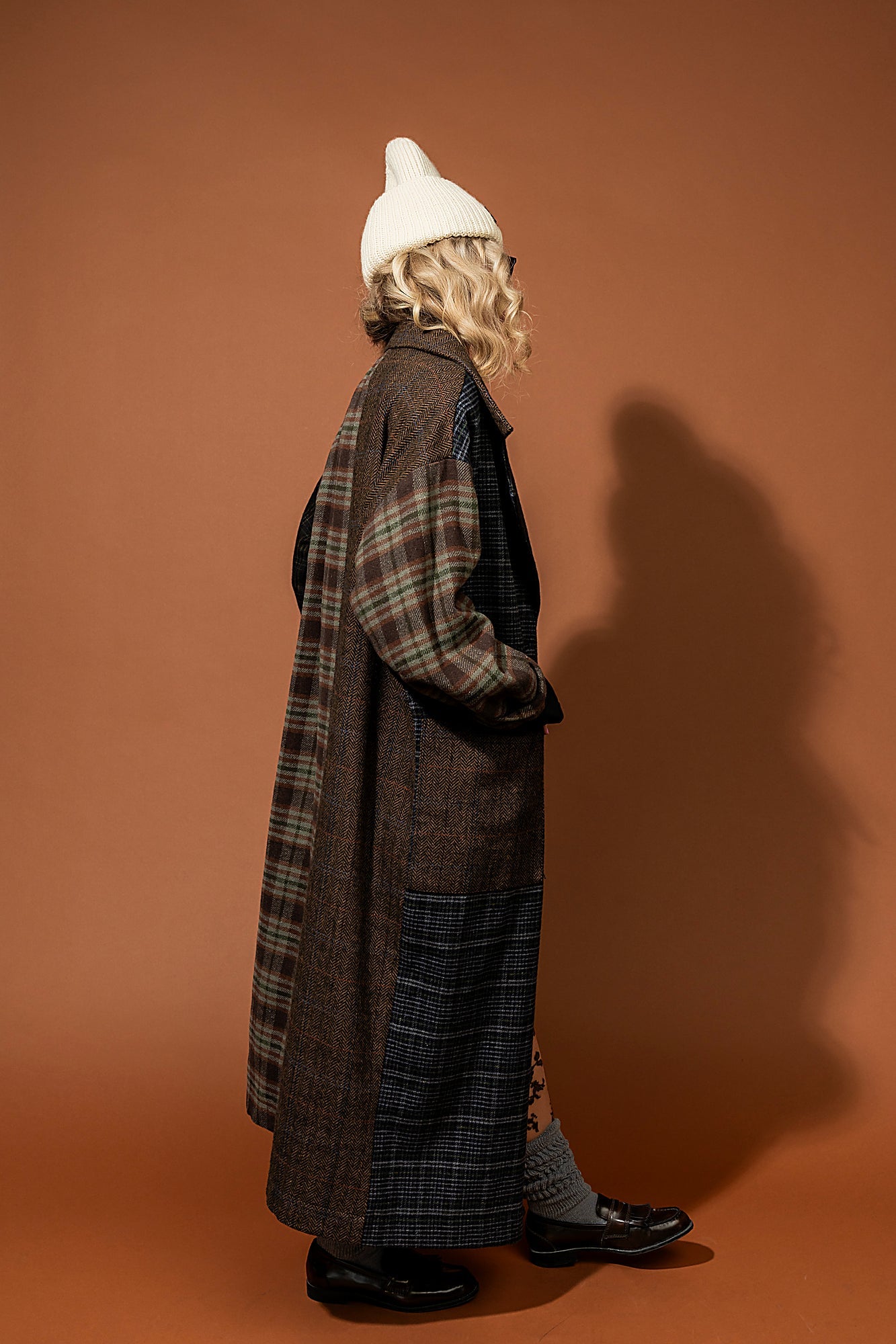 Risk Something Longline Plaid Patchwork Coat - Dressed in Lala