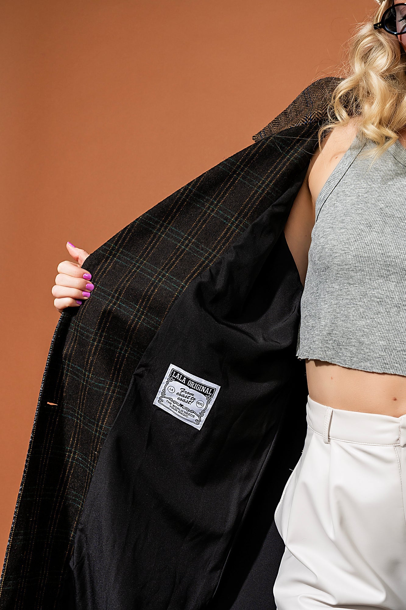 Risk Something Longline Plaid Patchwork Coat - Dressed in Lala