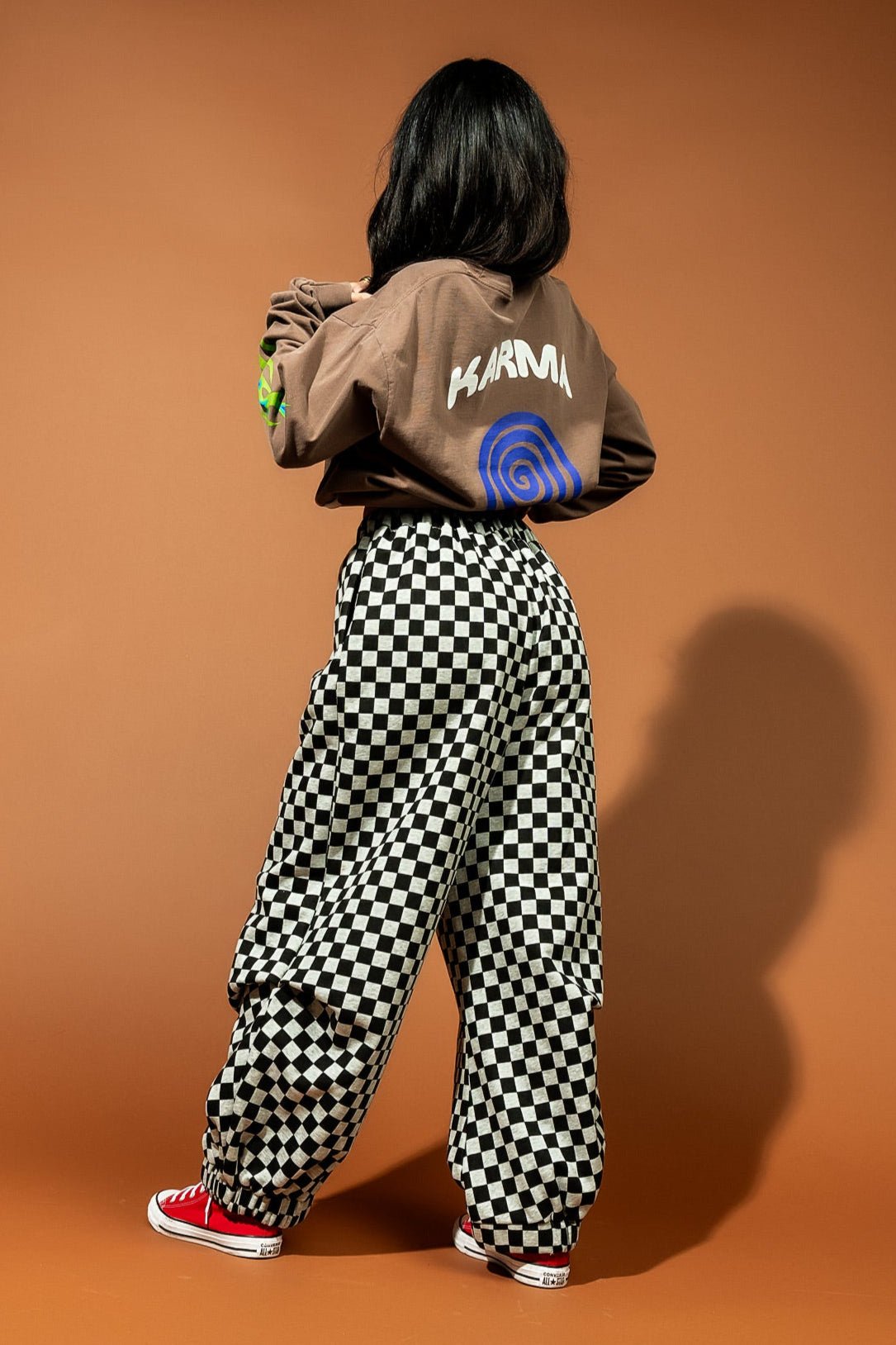 Rocky Harem Pants in Grey + Black Checkerboard - Dressed in Lala