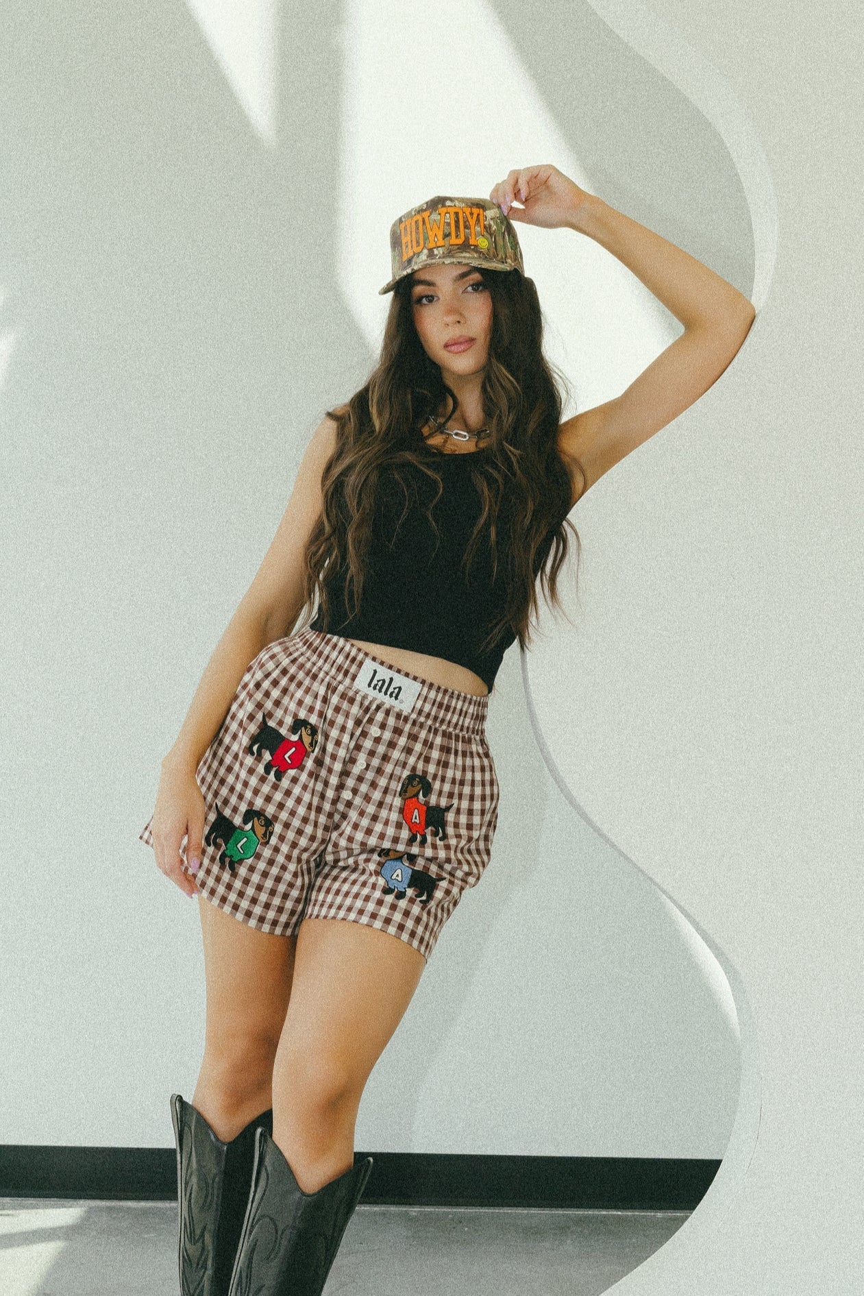 Sassy Little Sausage Gingham Boxer Shorts - Dressed in Lala