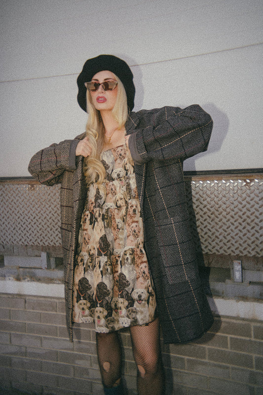 Scorpio Half + Half Oversized Coat in Grandpa Chic - Dressed in Lala