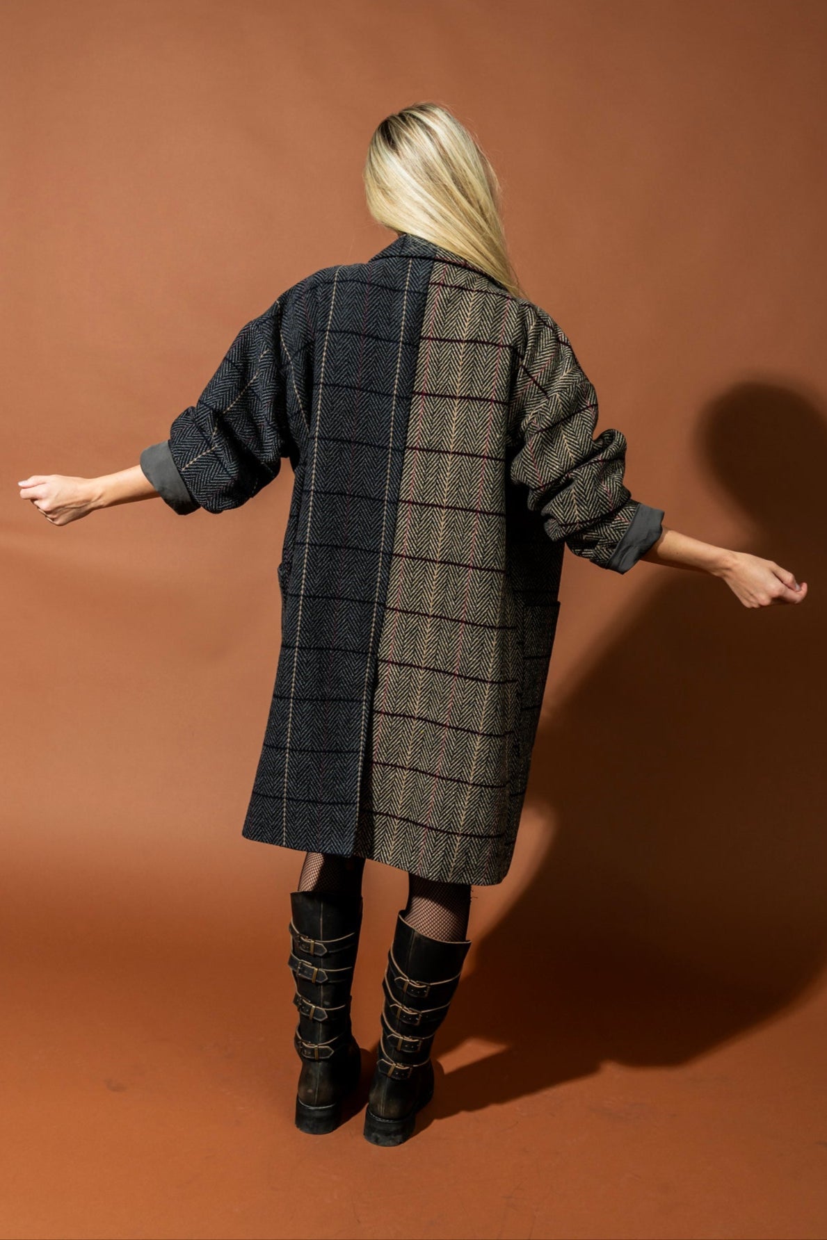 Scorpio Half + Half Oversized Coat in Grandpa Chic - Dressed in Lala