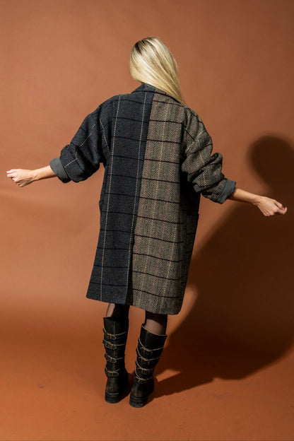 Scorpio Half + Half Oversized Coat in Grandpa Chic - Dressed in Lala