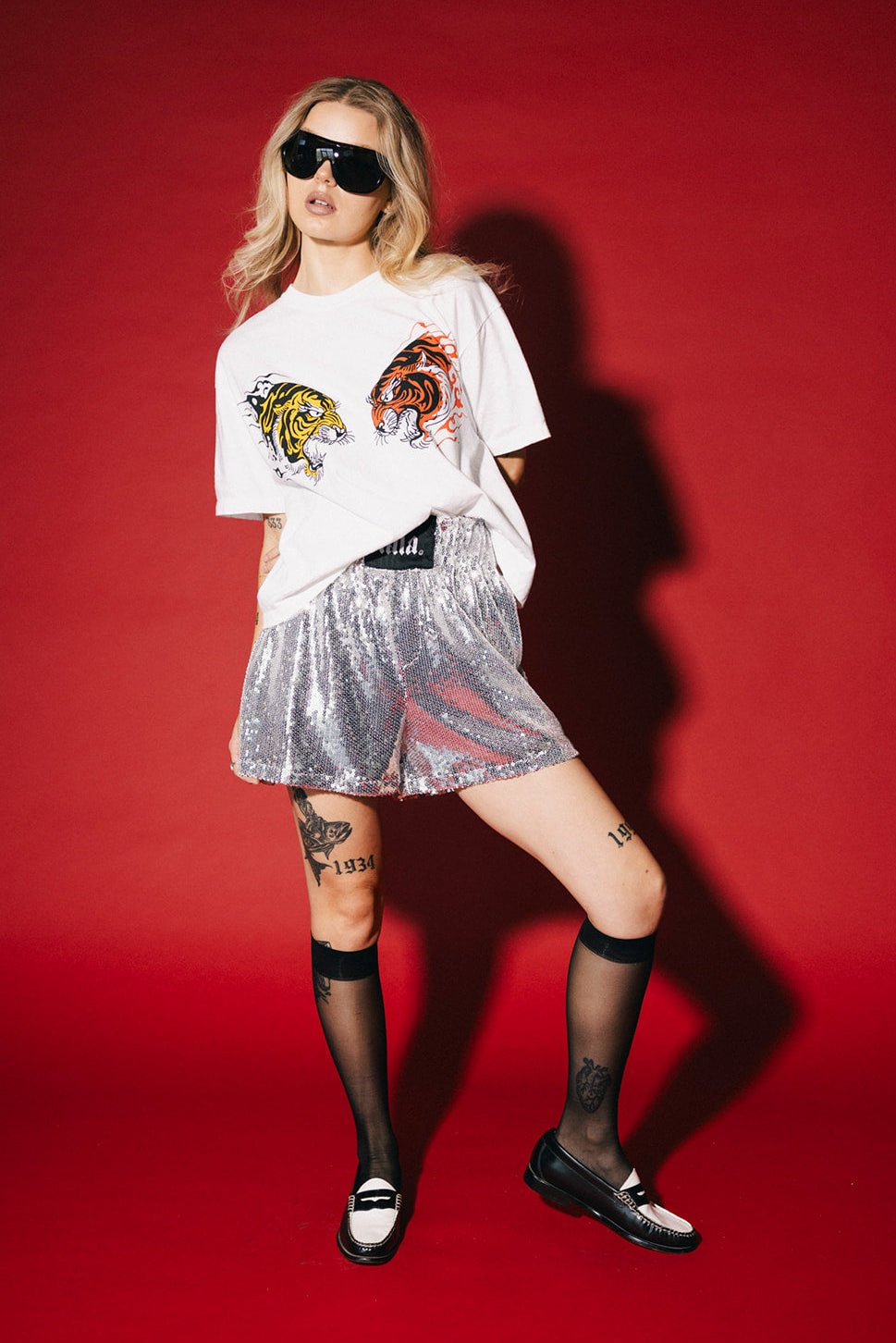 See You in Space Sequin Boxer Shorts in Silver - Dressed in Lala