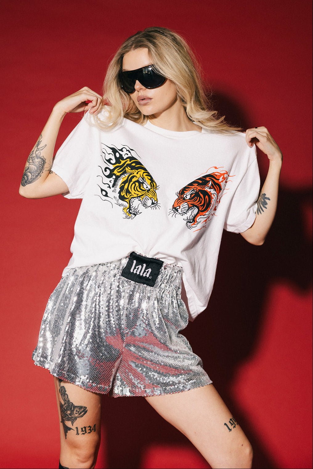 See You in Space Sequin Boxer Shorts in Silver - Dressed in Lala