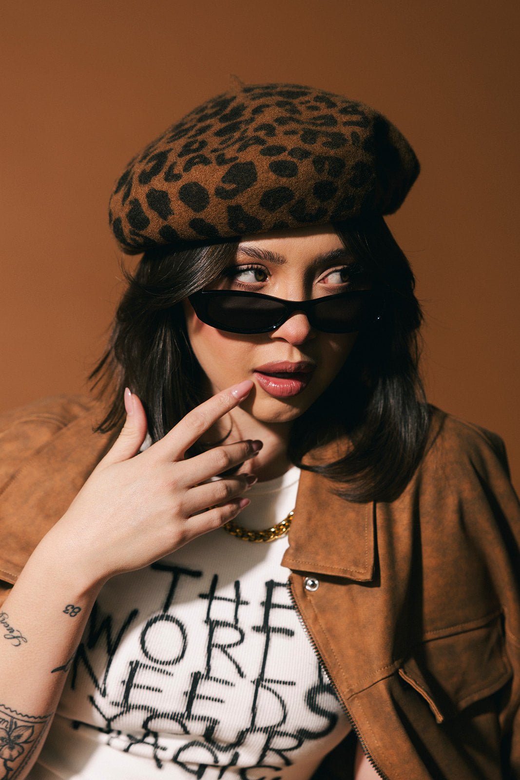 She is Art Leopard Beret - Dressed in Lala