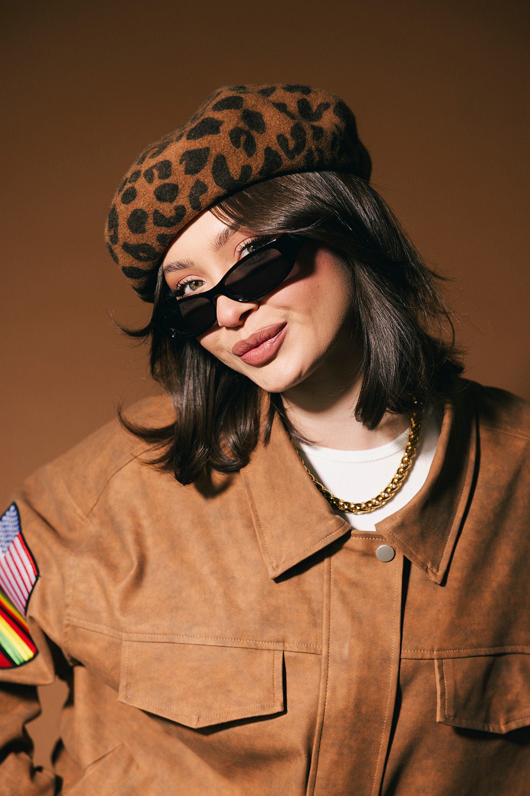 She is Art Leopard Beret - Dressed in Lala