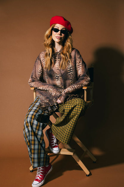 She Is The Moment Cropped Button Up in Go Get 'Em Tiger - Dressed in Lala