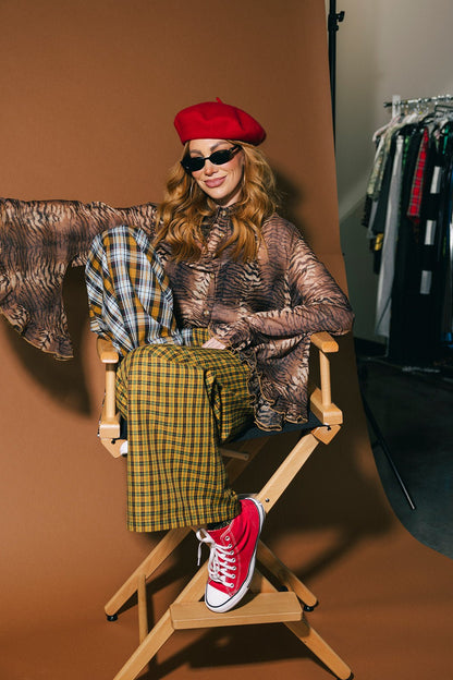 She Is The Moment Cropped Button Up in Go Get 'Em Tiger - Dressed in Lala