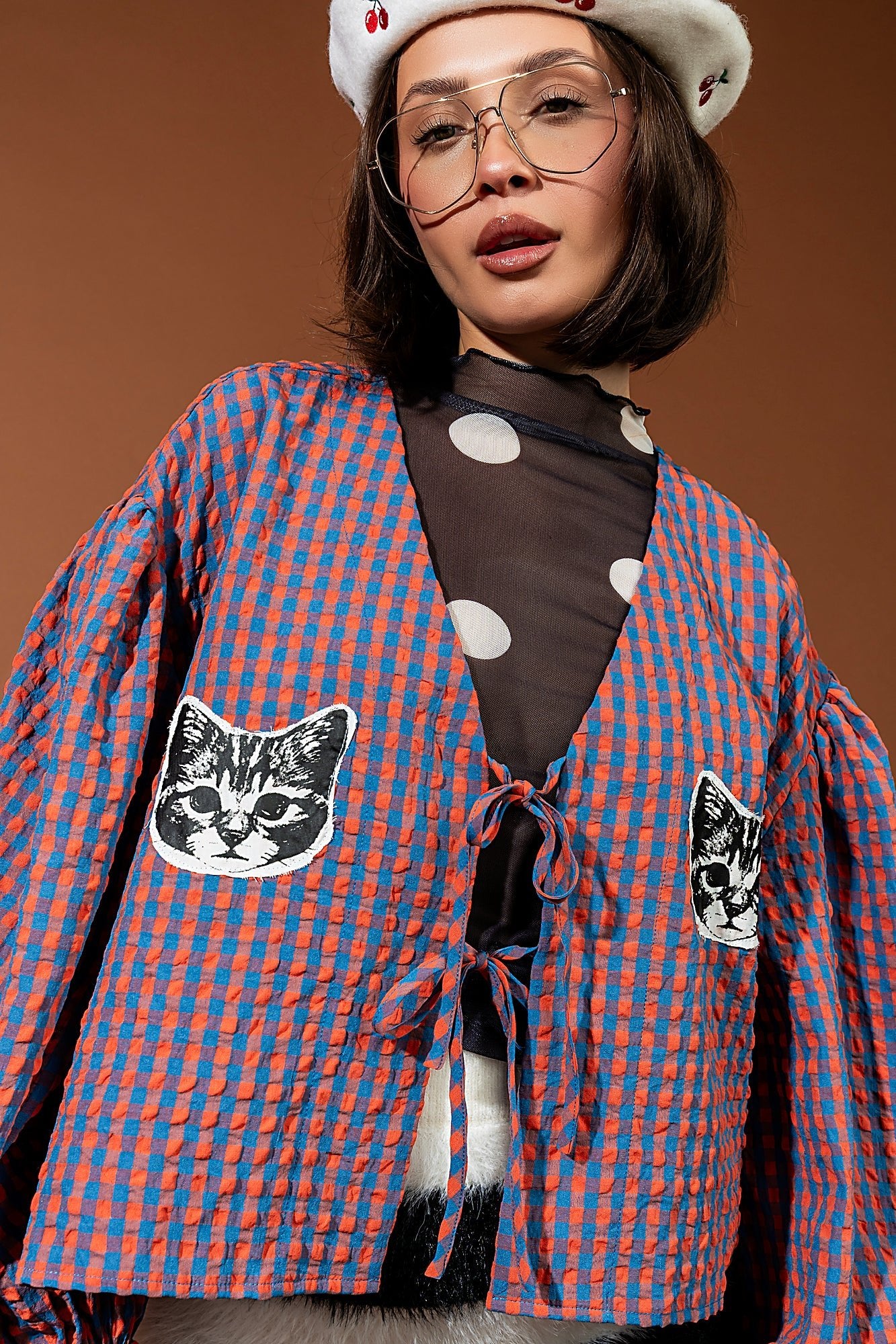 Show Me Your Kitties Seersucker Gingham Tie Top - Dressed in Lala