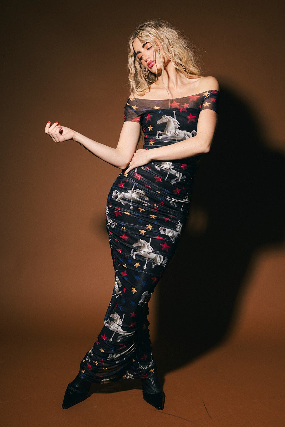 Show Pony Ruched Mesh Dress - Dressed in Lala