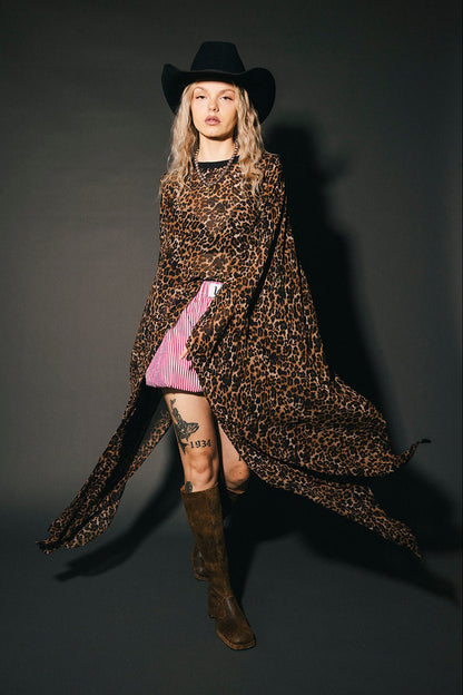 Silver Springs Sheer Top in Leopard - Dressed in Lala