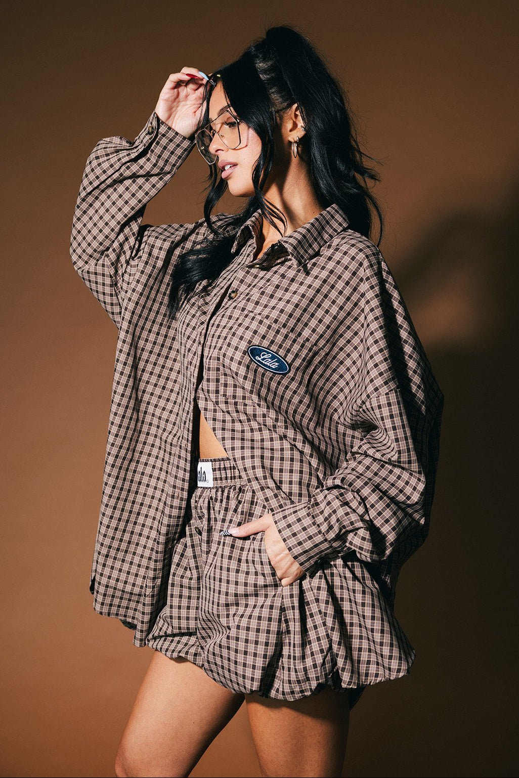 Soul Searching Ultra Oversized Button Up in Brown - Dressed in Lala