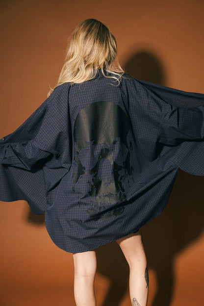 Soul Searching Ultra Oversized Button Up in Dark Whimsy - Dressed in Lala