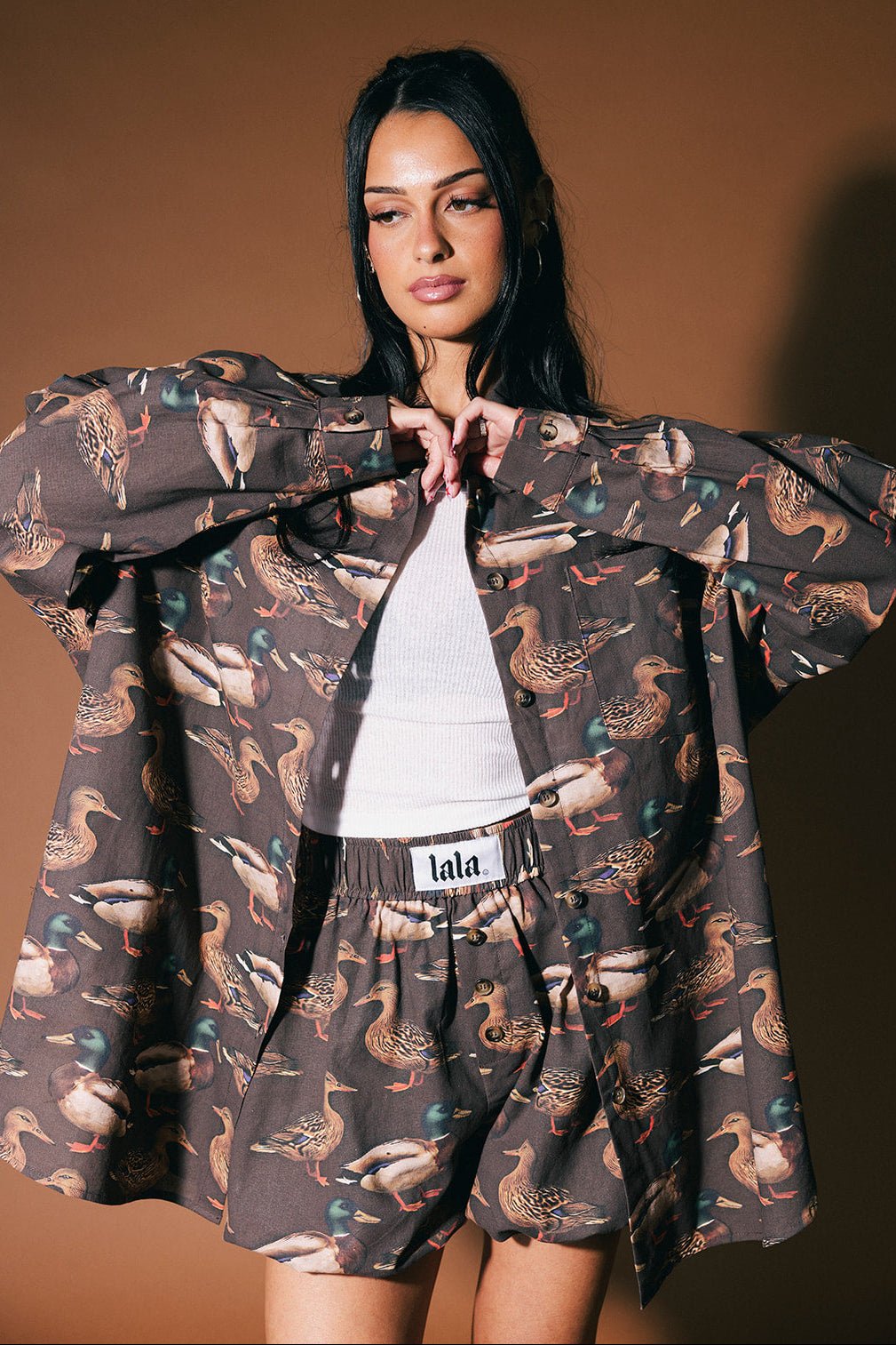 Soul Searching Ultra Oversized Button Up in Ducking Around - Dressed in Lala