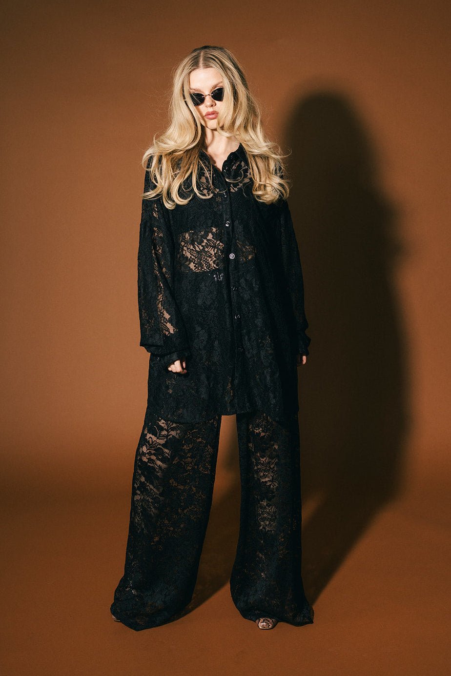 Soul Searching Ultra Oversized Button Up in Love Hangover Lace - Dressed in Lala