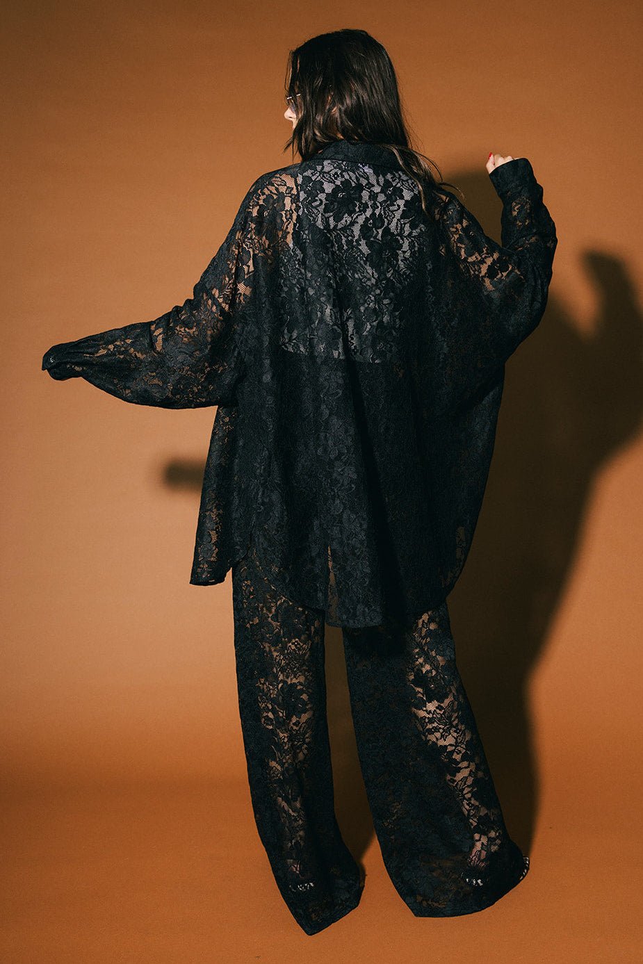 Soul Searching Ultra Oversized Button Up in Love Hangover Lace - Dressed in Lala