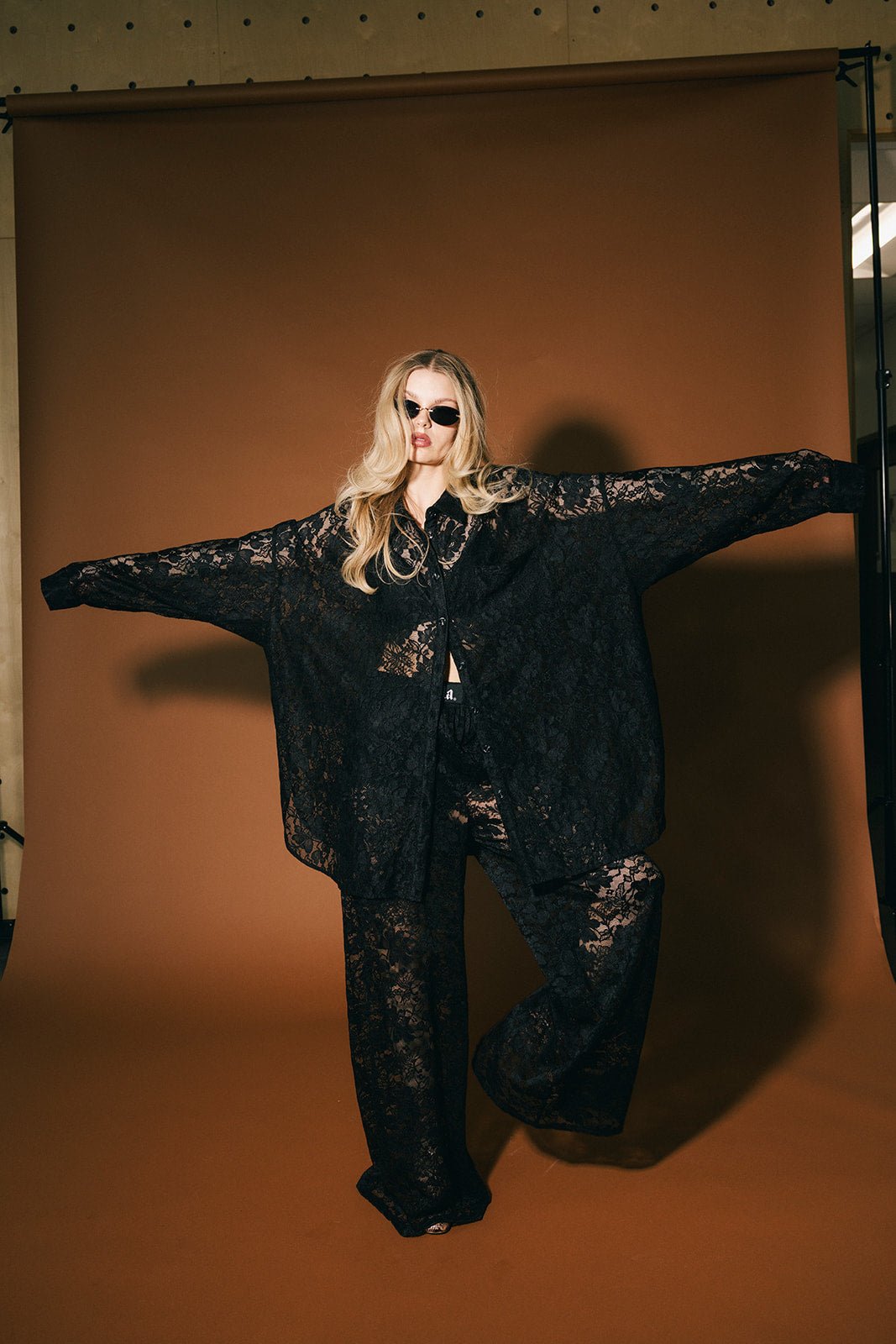 Soul Searching Ultra Oversized Button Up in Love Hangover Lace - Dressed in Lala