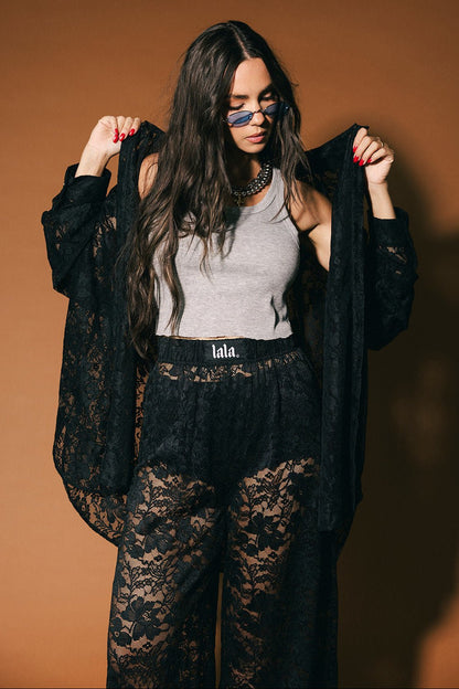 Soul Searching Ultra Oversized Button Up in Love Hangover Lace - Dressed in Lala