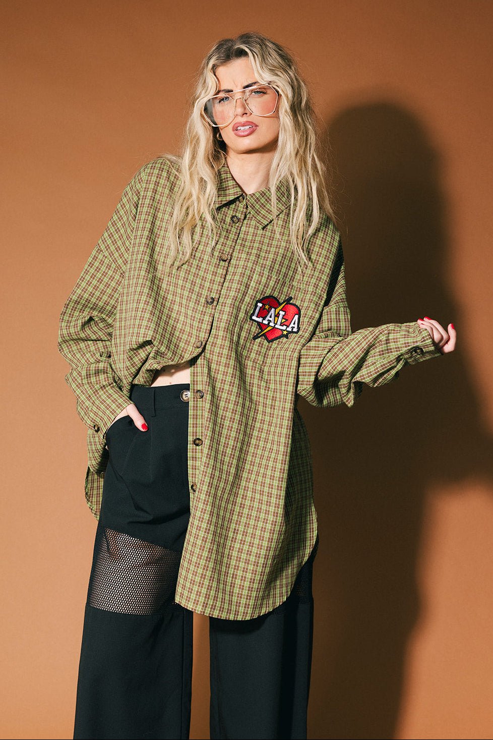 Soul Searching Ultra Oversized Button Up in Olive Green - Dressed in Lala