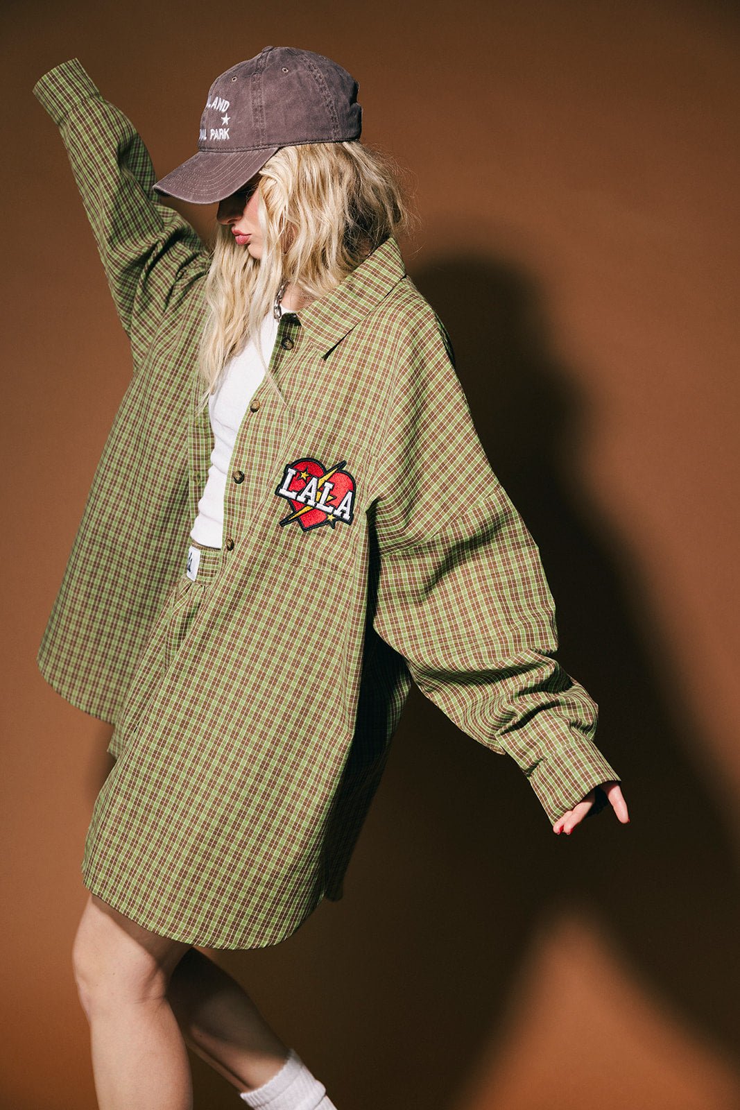 Soul Searching Ultra Oversized Button Up in Olive Green - Dressed in Lala