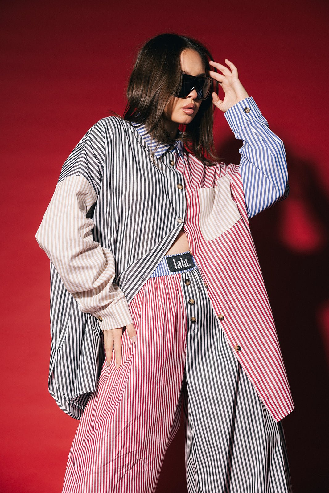 Soul Searching Ultra Oversized Button Up in Stripe Me Crazy - Dressed in Lala