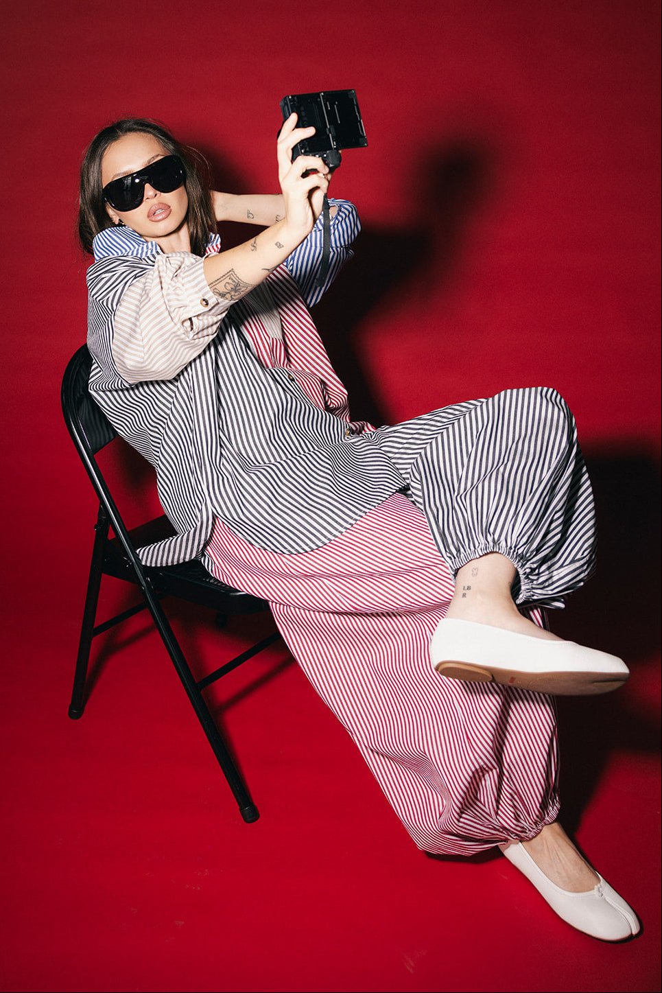 Soul Searching Ultra Oversized Button Up in Stripe Me Crazy - Dressed in Lala