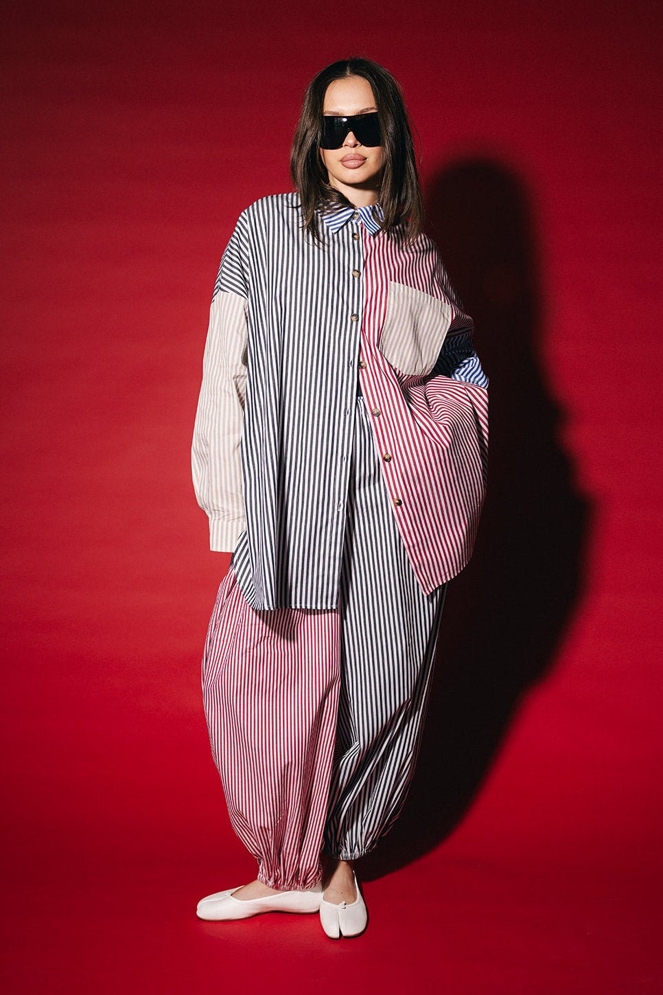 Soul Searching Ultra Oversized Button Up in Stripe Me Crazy - Dressed in Lala